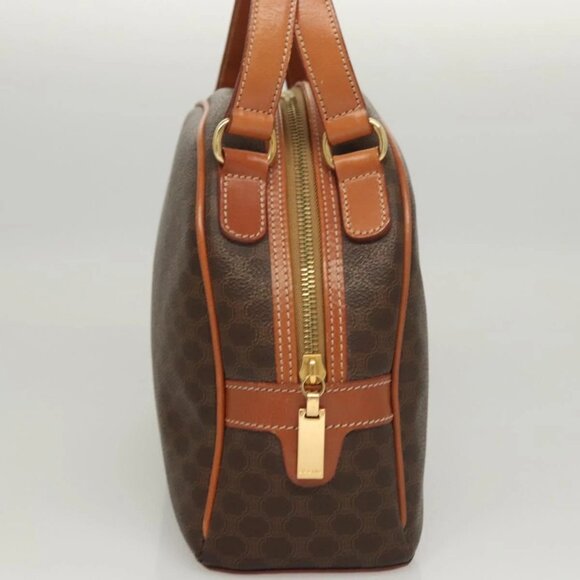 CELINE Macadam Canvas Hand Bag PVC Leather Brown Gold Auth 121455 - Picture 6 of 16